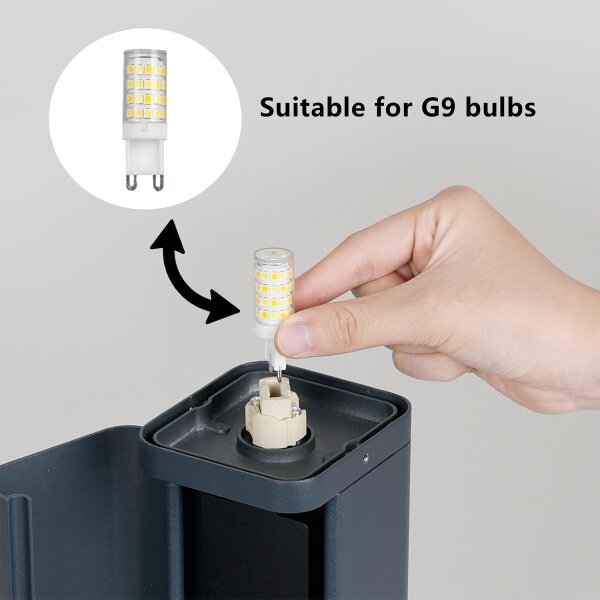 Brilagi -Външна лампа с 2 SCHUKO контакта PILLAR 1xG9/11W/230V IP44 антрацит