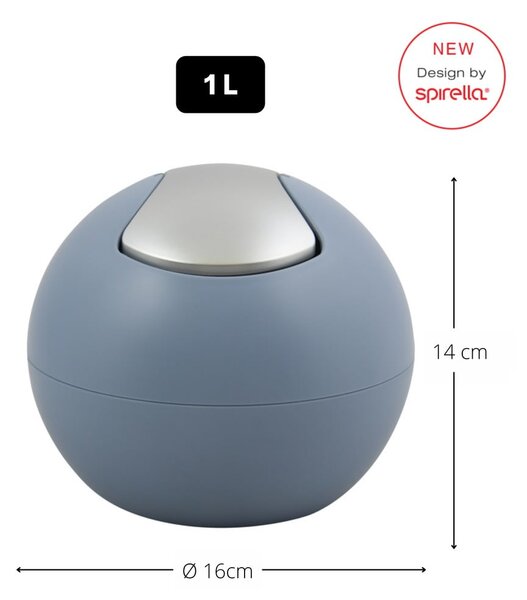 Светлосиньо пластмасово кошче за боклук 1 l Bowl Matt – Spirella