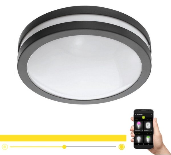 Eglo 33571 - Димируемо LED осветително тяло за баня LOCANA LED/14W/230V IP44 антрацит