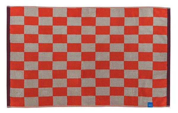 Оранжев/бежов килим за баня за душ от органичен памук 50x80 cm Retro – Mette Ditmer Denmark