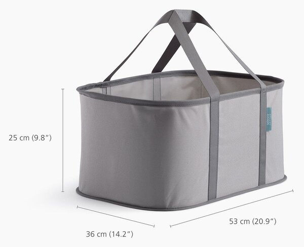 Сив текстилен сгъваем кош за пране 35 l Duo – Joseph Joseph