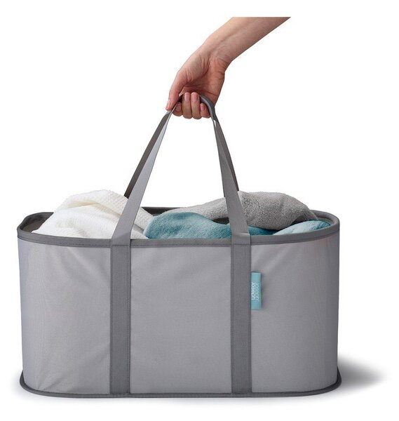 Сив текстилен сгъваем кош за пране 35 l Duo – Joseph Joseph