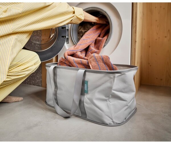 Сив текстилен сгъваем кош за пране 35 l Duo – Joseph Joseph