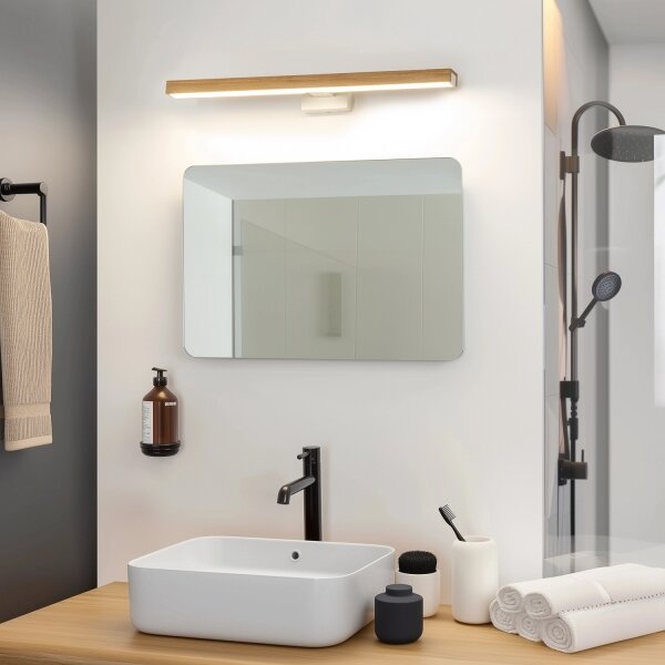Brilagi-LED Лампа за огледало в баня WOODY MIRROR LED/12W/230V IP44 дъб/бял