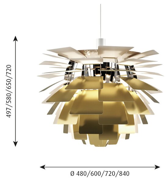 Louis Poulsen - PH Artichoke Висяща Лампа Ø480 Месинг Louis Poulsen