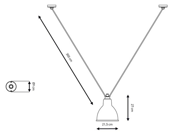 Lampe Gras - 323 XL Висяща Лампа Кръгла Черно Lampe Gras