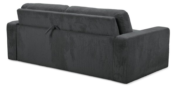 Тъмносив разтегателен диван от рипсено кадифе 195 cm Nona – Makamii