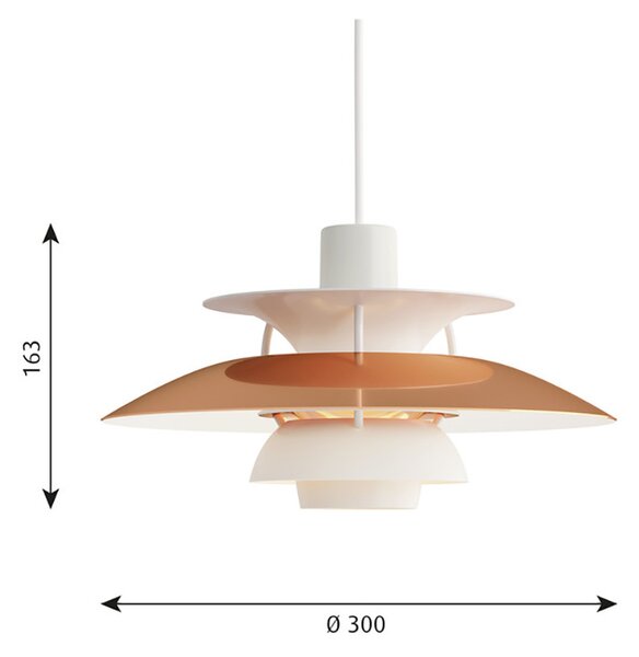 Louis Poulsen - PH 5 Mini Висяща Лампа Меден Louis Poulsen