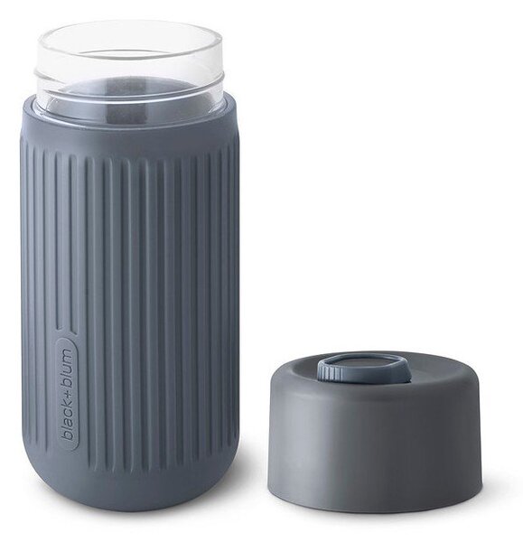 Тъмносива стъклена чаша за път 340 ml – Black + Blum