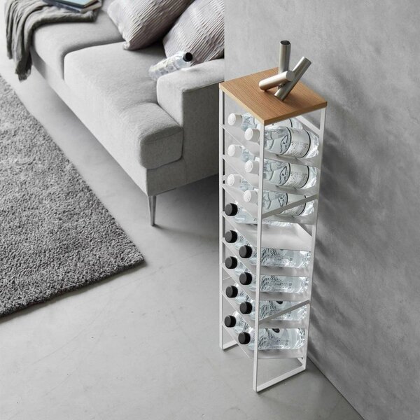 Бял метален стелаж за вино брой бутилки 16 20x88,5x19 cm Tower – YAMAZAKI