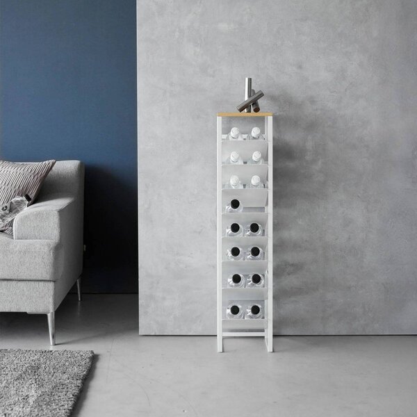 Бял метален стелаж за вино брой бутилки 16 20x88,5x19 cm Tower – YAMAZAKI