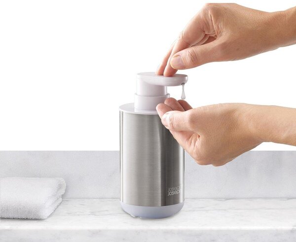 Диспенсер за сапун от неръждаема стомана в сребрист цвят 300 ml Duo Steel – Joseph Joseph