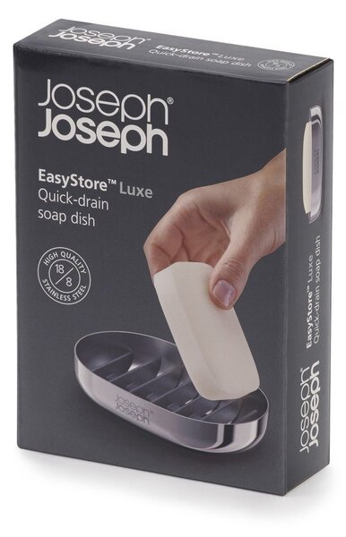Сапунерка от неръждаема стомана в блестящо сребрист цвят EasyStore Luxe – Joseph Joseph