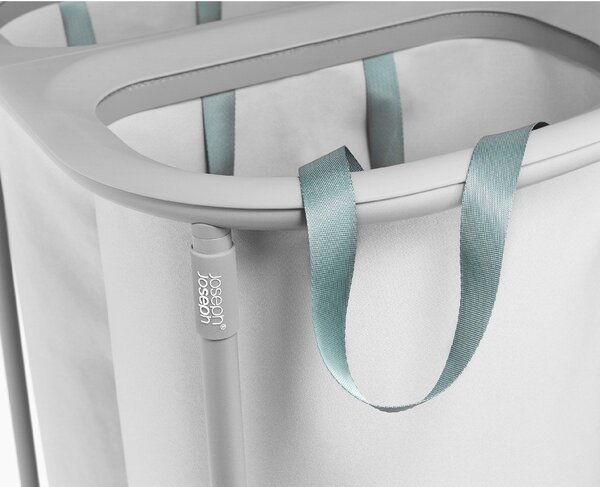 Светлосив текстилен кош за пране 2x40 l Duo – Joseph Joseph