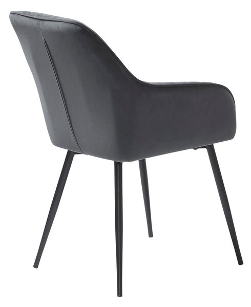 Сиви тапицирани трапезни столове в комплект с подлакътници 2 бр. Nolan Stripe – Unique Furniture