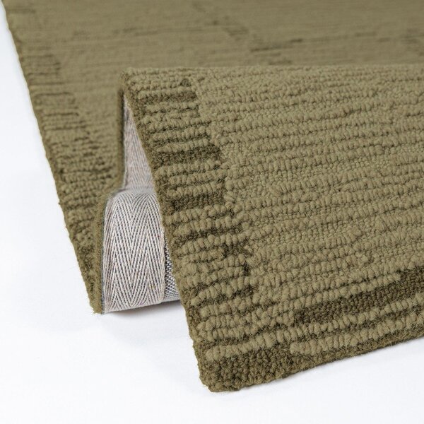 Зелен ръчно изработен вълнен килим 140x200 cm Harris Modula Wool – Flair Rugs