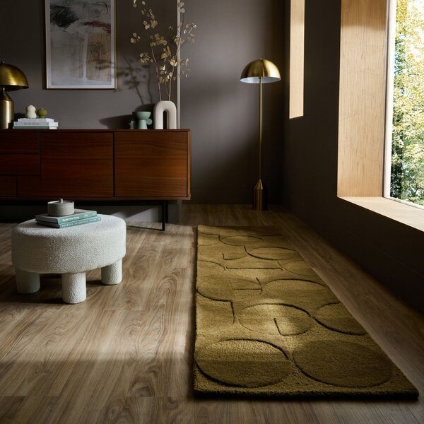 Тъмнозелена ръчно изработена вълнена пътека 60x230 cm Gigi – Flair Rugs