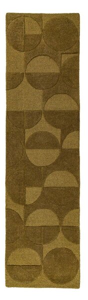 Тъмнозелена ръчно изработена вълнена пътека 60x230 cm Gigi – Flair Rugs