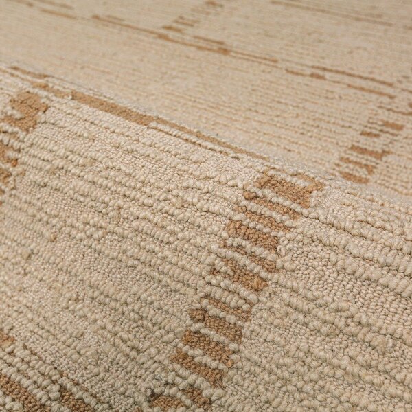 Ръчно изработен вълнен килим в естествен цвят 140x200 cm Harris Modula Wool – Flair Rugs