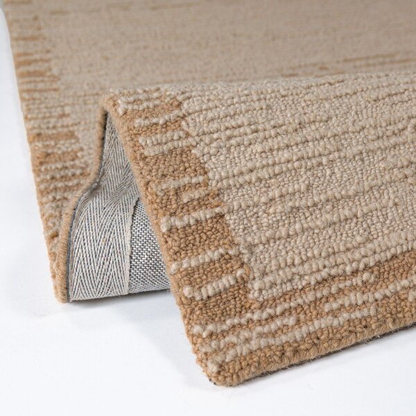 Ръчно изработен вълнен килим в естествен цвят 140x200 cm Harris Modula Wool – Flair Rugs