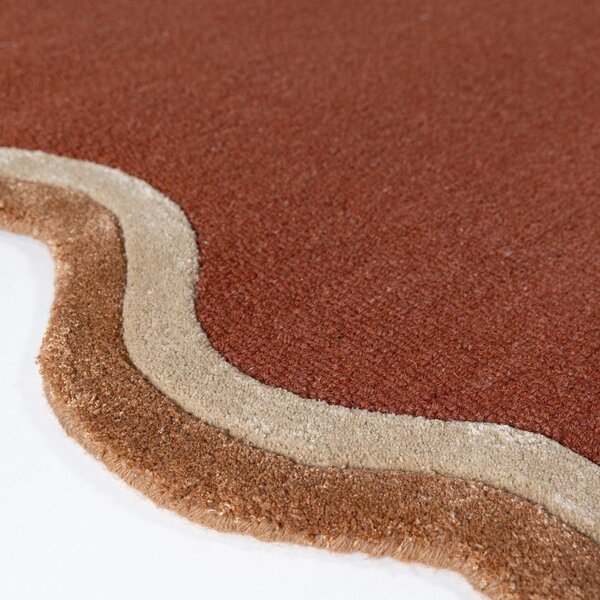 Теракотен ръчно изработен килим със смес от вълна 120x170 cm Rivo Wool – Flair Rugs
