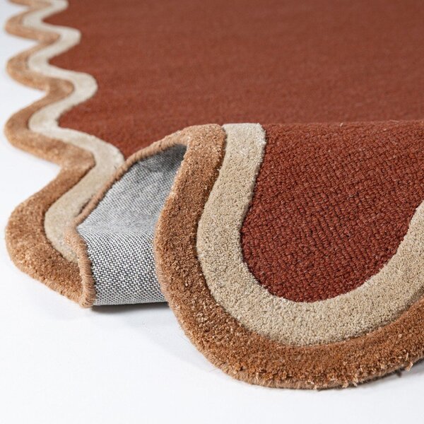 Теракотен ръчно изработен килим със смес от вълна 120x170 cm Rivo Wool – Flair Rugs