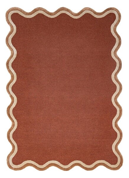 Теракотен ръчно изработен килим със смес от вълна 120x170 cm Rivo Wool – Flair Rugs