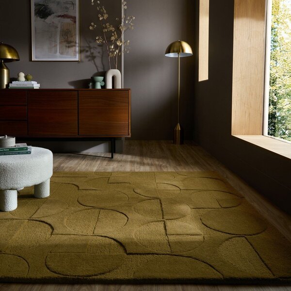 Тъмнозелен ръчно изработен вълнен килим 120x170 cm Gigi – Flair Rugs