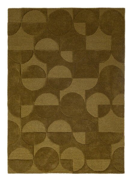 Тъмнозелен ръчно изработен вълнен килим 120x170 cm Gigi – Flair Rugs