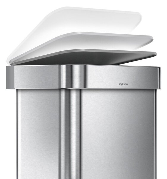 Стоманено кошче за боклук с педал в сребрист цвят 45 l – simplehuman
