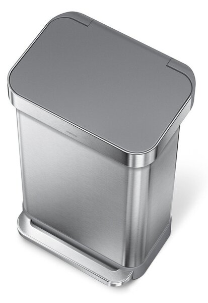 Стоманено кошче за боклук с педал в сребрист цвят 45 l – simplehuman