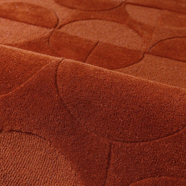 Теракотен ръчно изработен вълнен кръгъл килим ø 160 cm Gigi – Flair Rugs