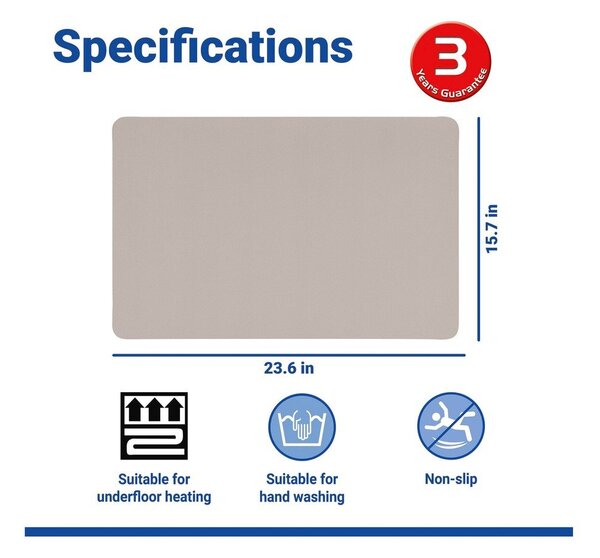 Бежов текстилен килим за баня 40x60 cm Ecru – Wenko