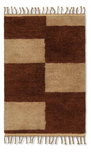 Ferm LIVING - Mara Knotted Rug L Тъмна Brick/Off-White ferm LIVING