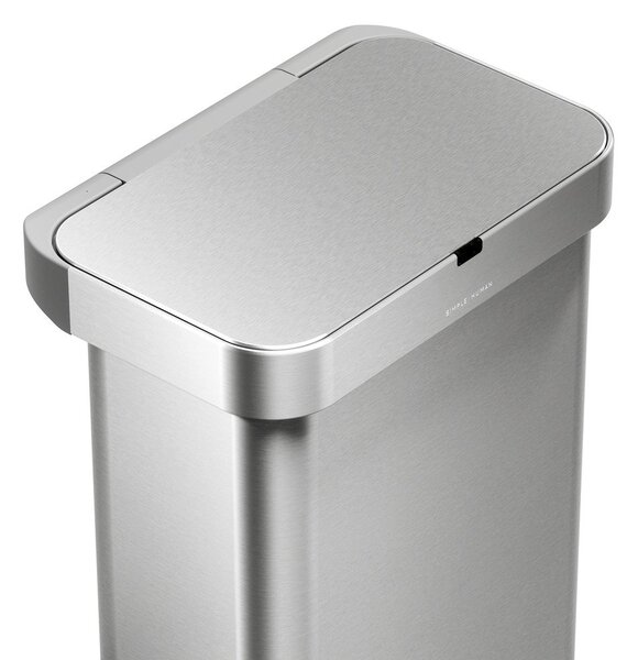 Безконтактно стоманено кошче за боклук в сребрист цвят 58 l Sensor – simplehuman