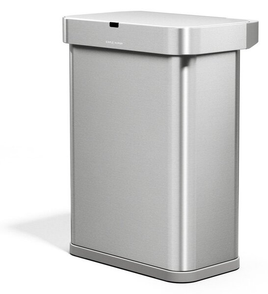 Безконтактно стоманено кошче за боклук в сребрист цвят 58 l Sensor – simplehuman