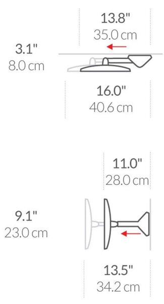Стенно/козметично огледало със светлина/увеличително (увеличение 5x) 8x23 cm Sensor – simplehuman