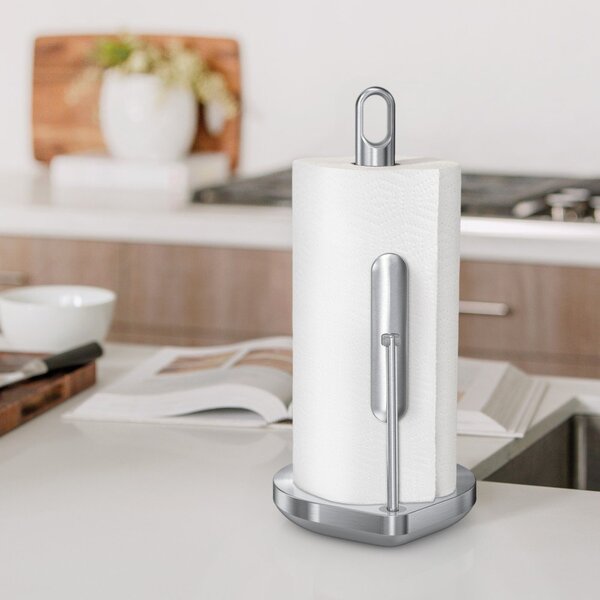 Стоманена стойка за кухненски кърпи в сребрист цвят – simplehuman