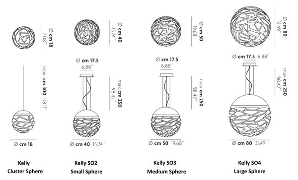 Lodes - Kelly SO2 Small Sphere Висяща Лампа Бяло Lodes