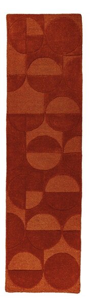 Теракотена ръчно изработена вълнена пътека 60x230 cm Gigi – Flair Rugs