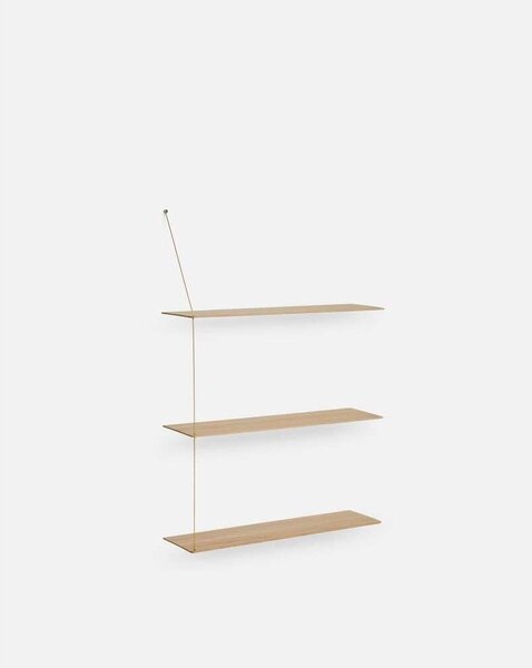 Woud - Stedge Add-on Shelf L80 Бяло Oak/месинг Woud