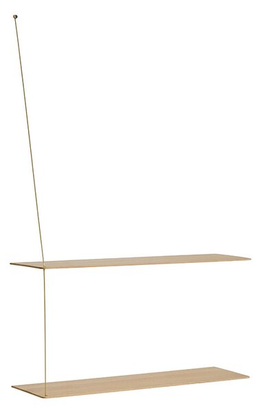 Woud - Stedge Shelf Anniversary L80 White Oak/Brass Woud