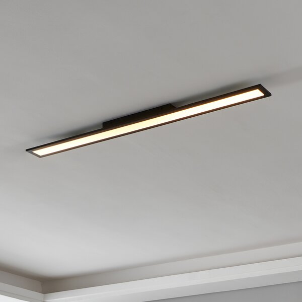 EGLO connect Salobrena-Z LED лампа за таван, 120x10cm, черна, Затъмняване, Черен, Дневна/трапезария, Метал, Модерен