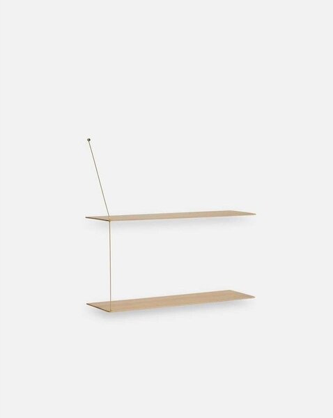 Woud - Stedge Shelf Anniversary L80 White Oak/Brass Woud