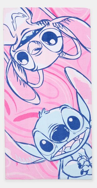 Sinsay - Хавлиена кърпа Lilo & Stitch - пастелнорозово