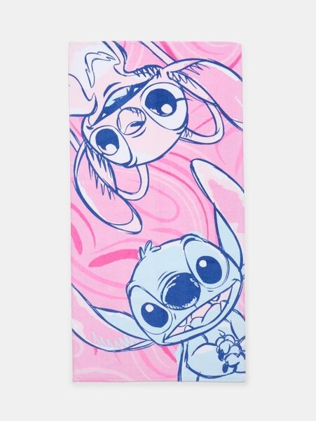 Sinsay - Хавлиена кърпа Lilo & Stitch - пастелнорозово