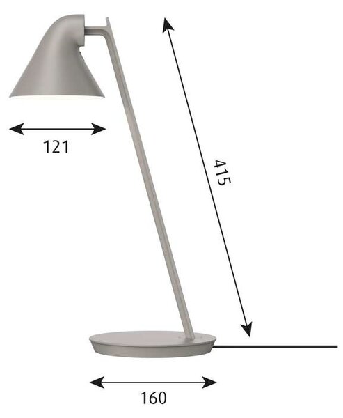 Louis Poulsen - NJP Mini Настолна Лампа Светлина Alu Сив Louis Poulsen