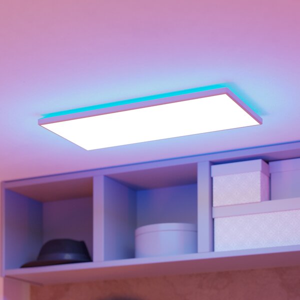 EGLO connect LED осветление за таван Rovito-Z, бяло, 57 x 30 cm, Затъмняване, Бял, Дневна/трапезария, Пластмаса