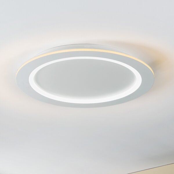 EGLO connect LED осветление за таван Padrogiano-Z, Ø 60 cm, бяло, Затъмняване, Бял, Дневна/трапезария, Метал, Модерен