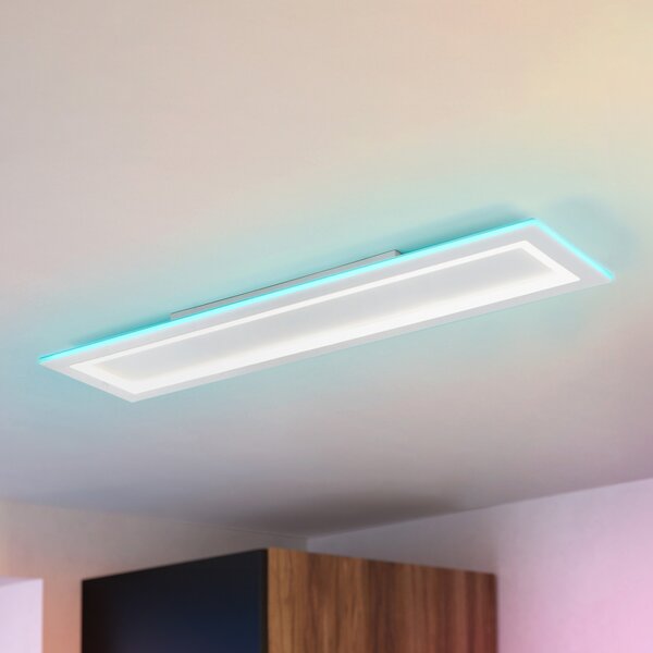 EGLO connect LED лампа за таван Padrogiano-Z, 1 светлина, 120 x 30 cm, Затъмняване, Бял, Дневна/трапезария, Метал, Модерен